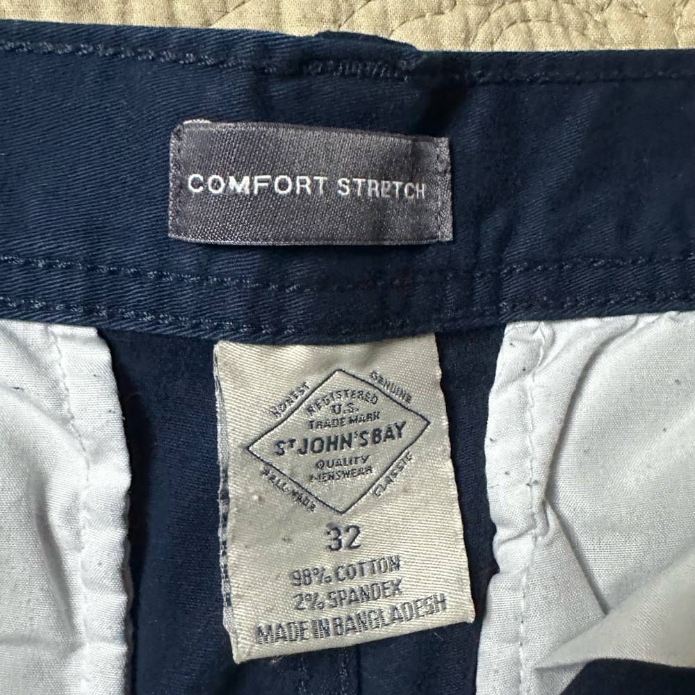 St. John's Bay Classic Blue Flat Front Shorts - Picture 2 of 2